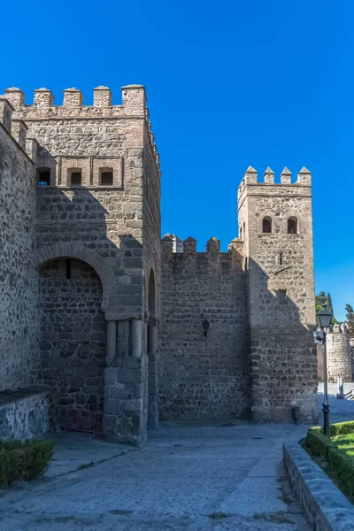 Toledo Spagna 2021 Veduta Della Puerta Bisagra Origine Bab Saqra — Foto Stock