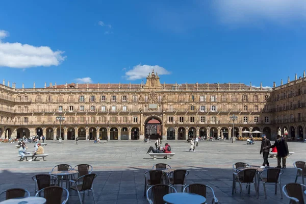 Salamanca Espanha 2021 Vista Para Praça Pública Barroca Século Xviii — Fotografia de Stock