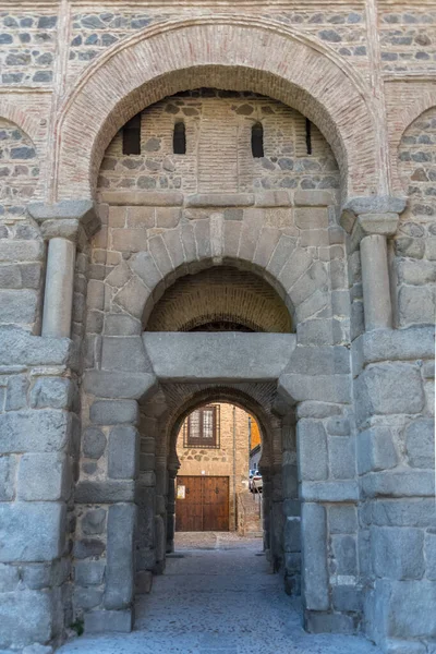 Τολέδο Ισπανία 2021 Θέα Στην Puerta Bisagra Αρχικά Bab Saqra — Φωτογραφία Αρχείου
