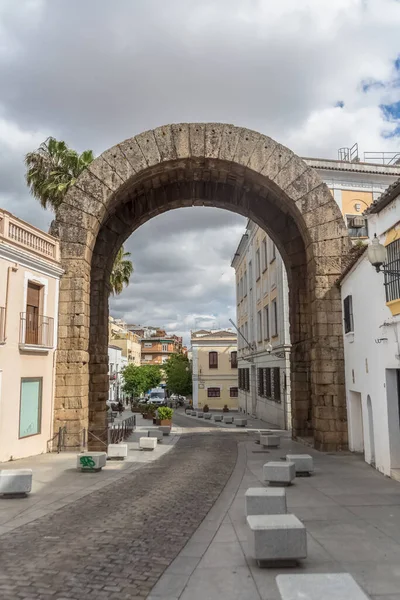 Mérida Espagne 2021 Pleine Vue Sur Arc Trajan Monument Emblématique — Photo