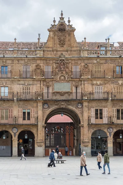 Salamanca Spanje 2021 Zicht Barokke Openbare Plaza 18E Eeuw Plaza — Stockfoto