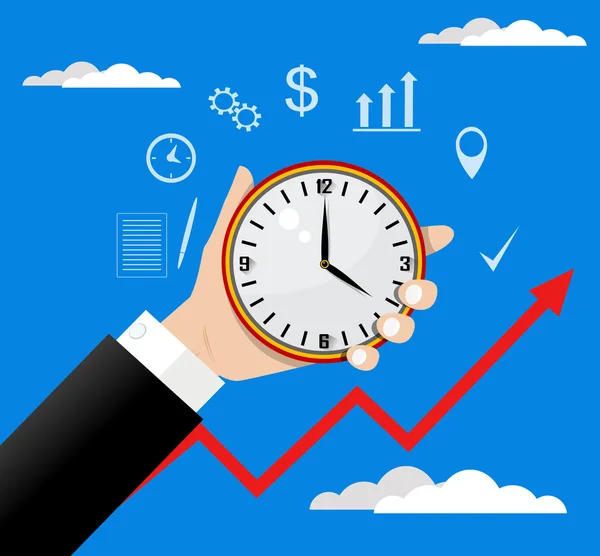 Time management moderne vectorillustratie in vlakke stijl — Stockvector