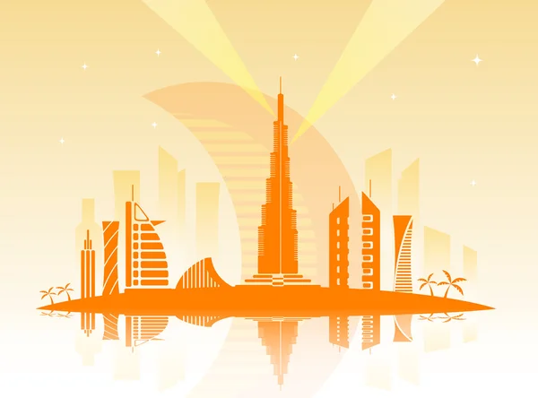 Vector illustration of the city of Dubai — Stock Vector