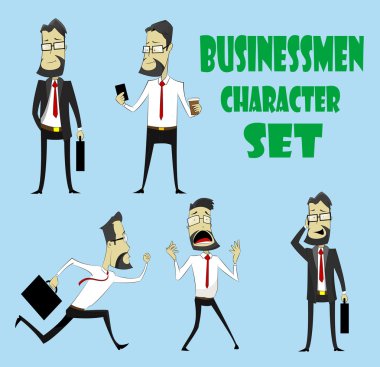 işadamı karakter pozlar kümesi