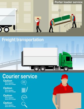 Transportation and delivery company illustration. clipart