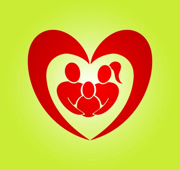 Vecteur abstrait de famille cardiaque — Image vectorielle