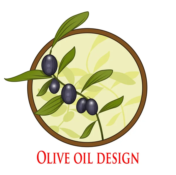 Olive oil branch in cicle — Stock Vector