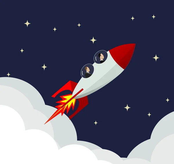 Affärsman framgång raket — Stock vektor