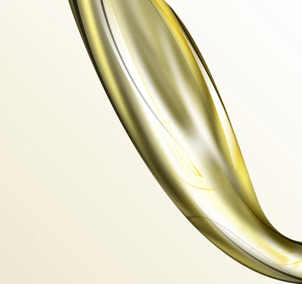 Verter aceite o líquido dorado sobre fondo claro . — Vector de stock