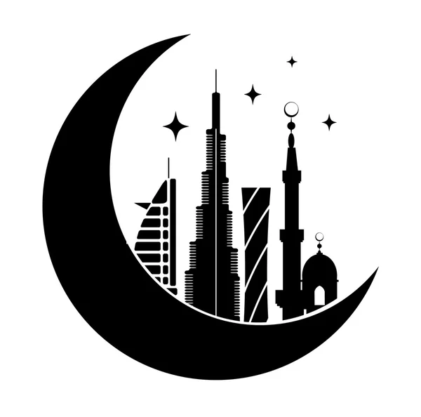 Dubai city silhouette symbol. — Stock vektor