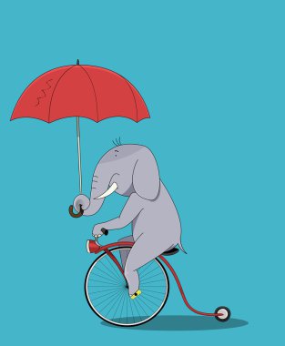 oturma sevimli fil çizgi film