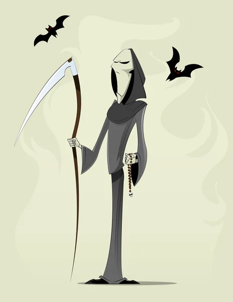 Grim reaper rajzfilmfigura — Stock Vector