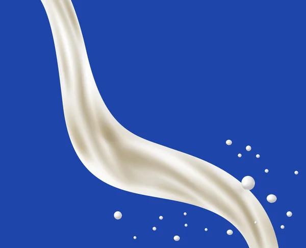 Pouring milk on blue background — Stock Vector