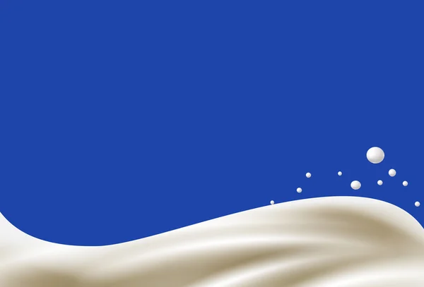 Éclaboussure de lait sur fond bleu — Image vectorielle