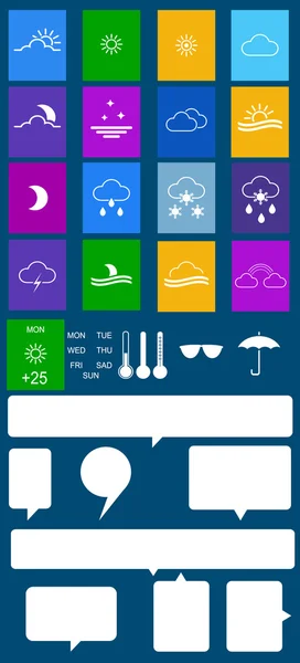 Eine Reihe von Wettersymbolen — Stockvektor