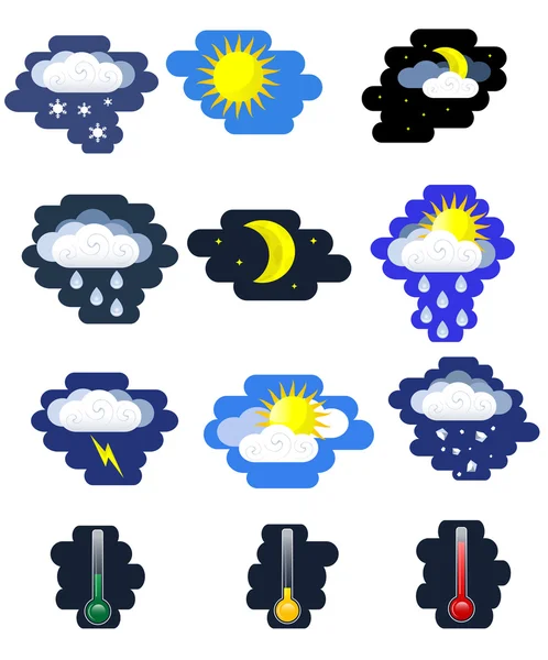 Illustrazione vettoriale di icone a colori piatti con lunga ombra — Vettoriale Stock