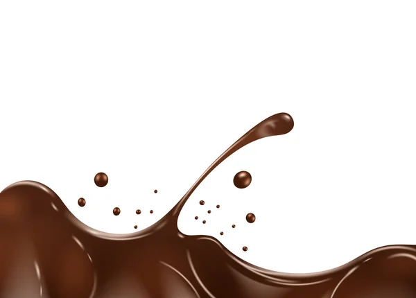 Chocolate splash on white background. — Stock Vector