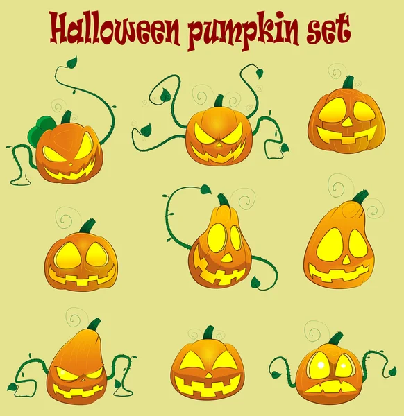 Set de calabazas para Halloween — Vector de stock