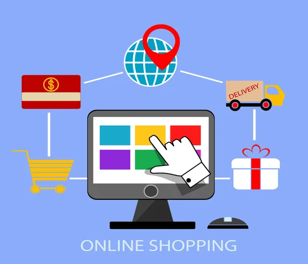 Online winkelen infographic — Stockvector