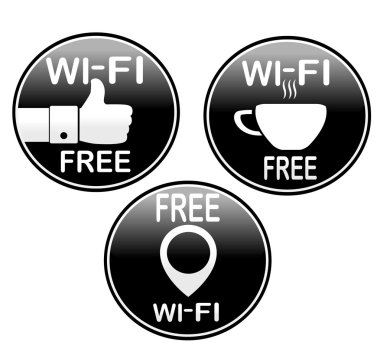 Three wi-fi icons clipart