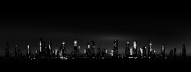 Night city skyline clipart