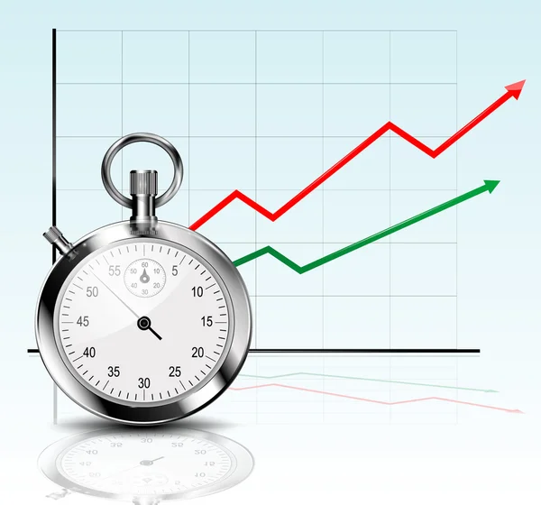 Stoppuhr und Diagramm — Stockvektor