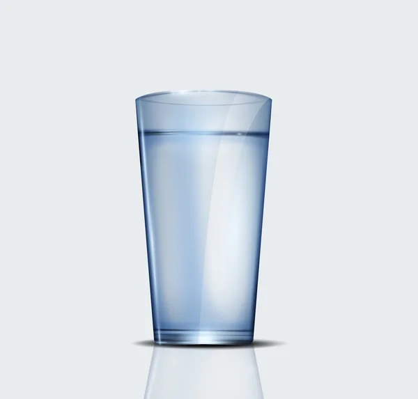 Bicchiere realistico d'acqua — Vettoriale Stock