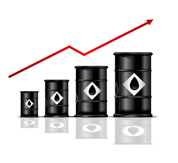 Illustrazione delle dinamiche di crescita dei prezzi del petrolio — Vettoriale Stock