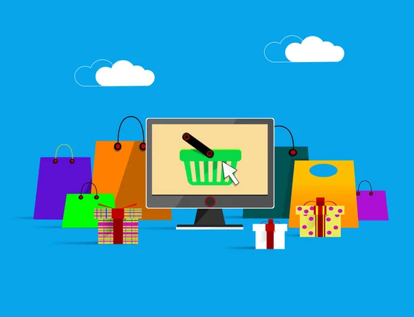 Banner de compras en línea — Vector de stock