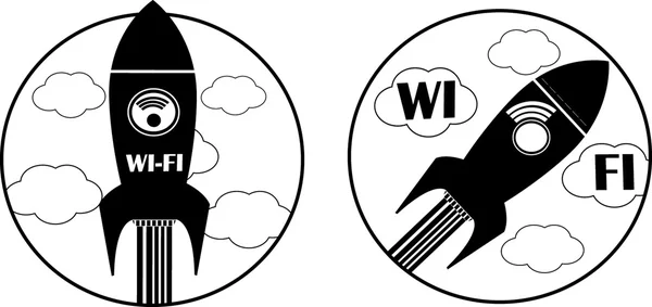 Icono inalámbrico y Wifi — Vector de stock