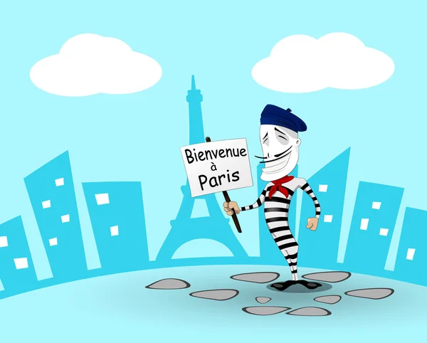 Cartoon mime en France — Image vectorielle