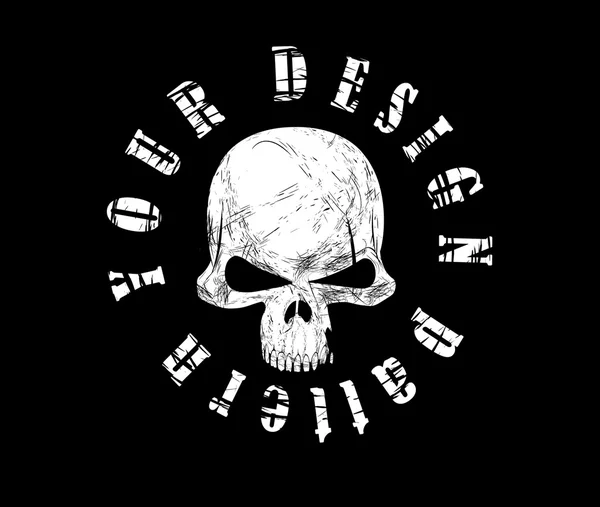 Tasarım t-shirt için yazıcı kafatası ve dokular