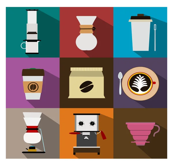 Koffie iconen vector — Stockvector