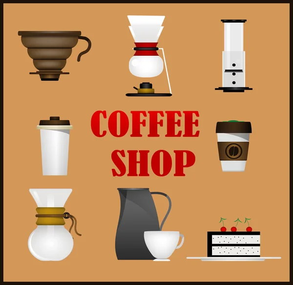 Koffie iconen vector — Stockvector