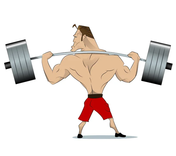 Bodybuilder verhoogt barbell — Stockvector