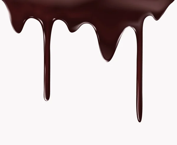 Flusso di cioccolato su sfondo bianco — Vettoriale Stock