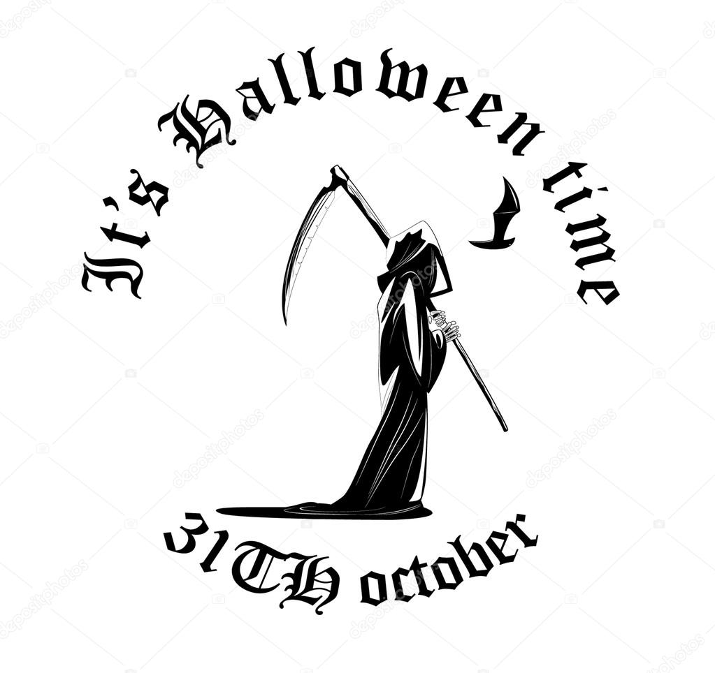 Death skeleton characters suitable for Halloween, logo, religion and tattoo design