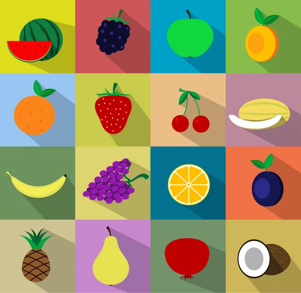 Vector fruit icon set — Stock Vector