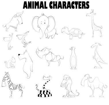 Sevimli çizgi film vektör çizim