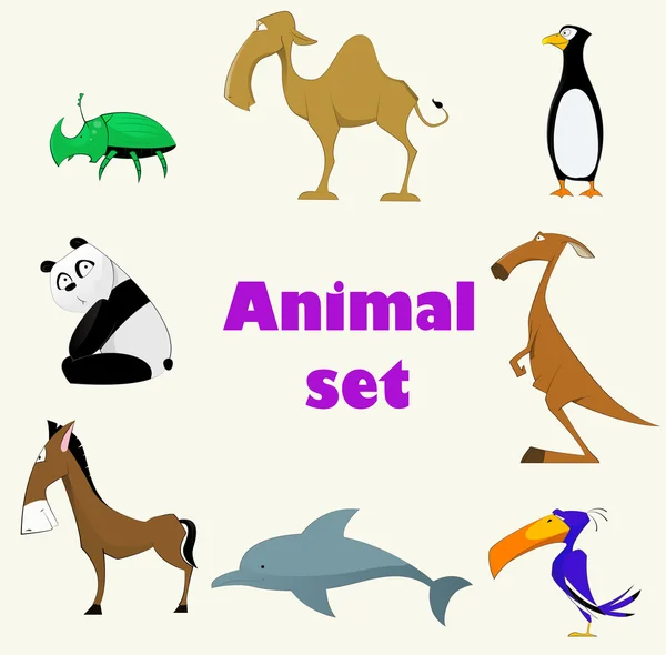 Set van schattige dieren — Stockvector