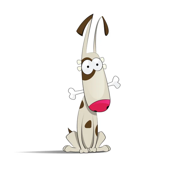 Leuke hond met been — Stockvector