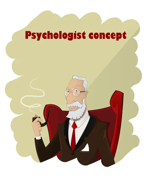 Retrato de psicólogo de desenhos animados idosos profesionais praticados —  Vetores de Stock