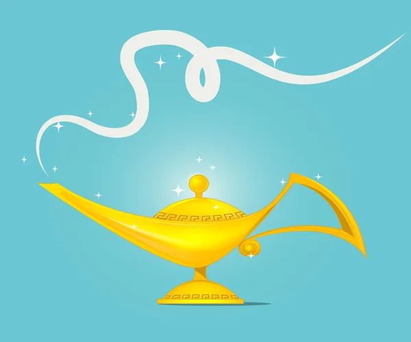 Golden magic lamp design vector — Stock Vector