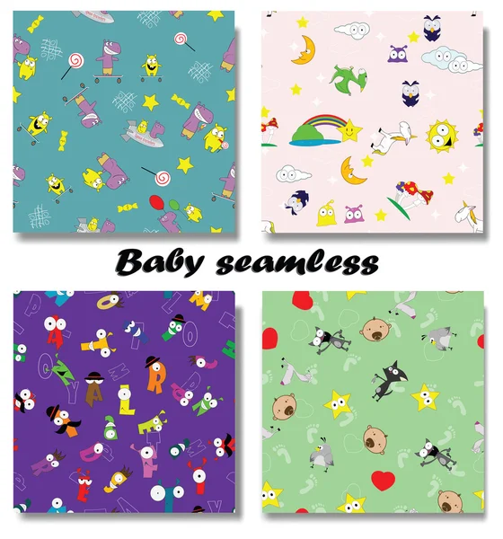 Cute Newborn seamless patterns. For fabric,background,wallpaper,backdrop. — Stock Vector