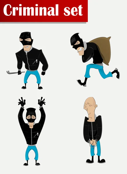 Robber dans ensemble de masque — Image vectorielle