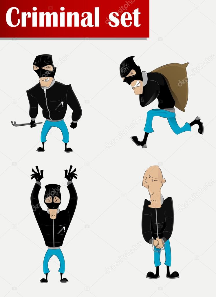 Robber in mask set