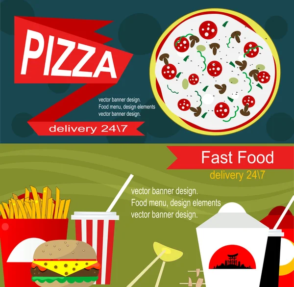 Conceito de design de banner fast food . — Vetor de Stock