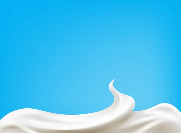 Crème sure isolée sur fond bleu — Image vectorielle