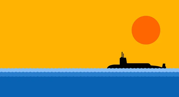 Illustration Military Submarine Sails Sea — Stock Photo, Image