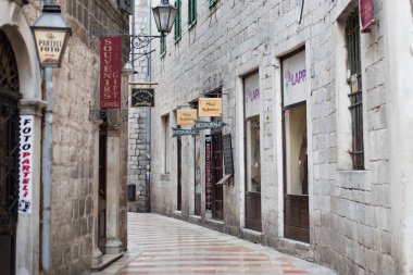 Karadağ, Kotor, 110 Ağustos 2017, eski şehir, sokak